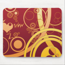 yellow red circles Mousepad