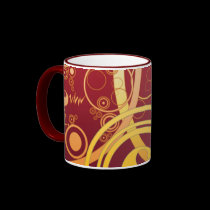 yellow red circles Mug by webunicorn yellow red circles Mug