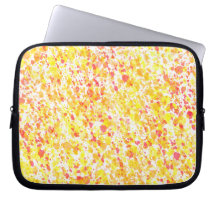 Yellow & Red Inky Splashes Pattern Laptop Computer Sleeve