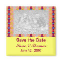 yellow red ribbons save the date magnets