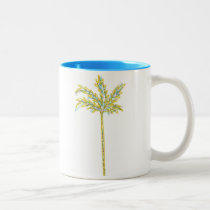 Yellow Retro Palm Mug mugs