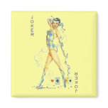 Yellow Retro Sexy Joker #3 magnets