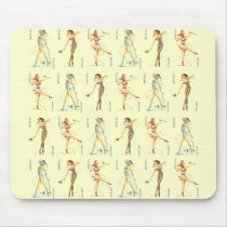 Yellow Retro Sexy Jokers mousepads