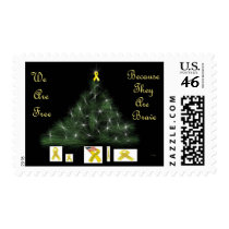 Yellow Ribbon Christmas Tree postage