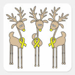 Yellow Ribbon Reindeer Sticker