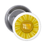 Yellow ribbon rosette 3rd place button