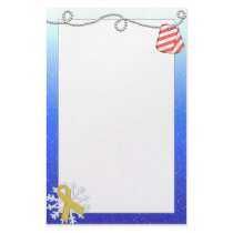 Yellow Ribbon & Striped Dog Tags Customized Stationery