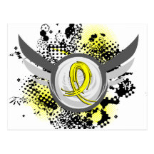 Yellow Ribbon With Wings Endometriosis Post Cards