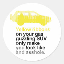 Yellow ribbons on your gas guzzling suv Faded.png stickers