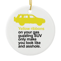 Yellow ribbons on your gas guzzling suv ornaments