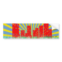 Yellow Rising Sun Bumper bumper stickers by JuanJuarez64 Yellow Rising Sun Bumper bumper stickers