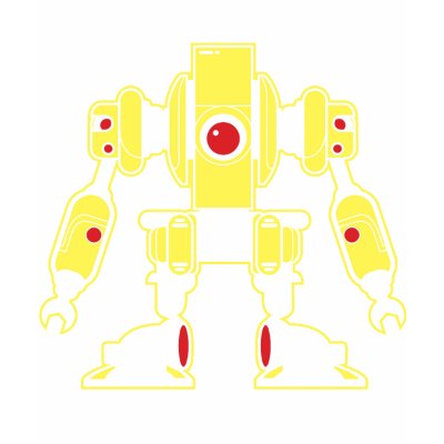 Yellow Robot Tshirt by brev87