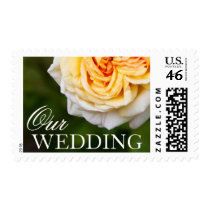 Yellow romantic rose floral flower Our Wedding stamps