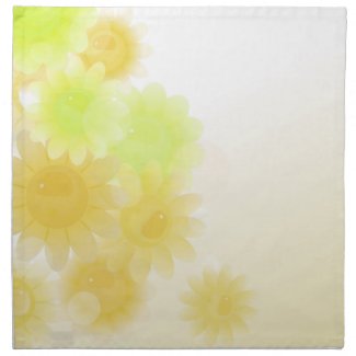 Yellow romantic vintage flowers napkins