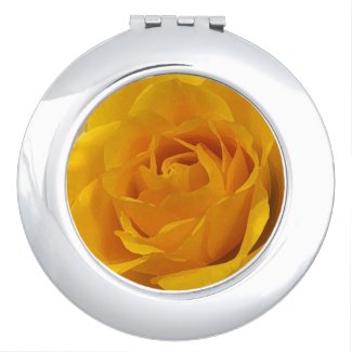 Yellow Rose Abstract Compact Mirror