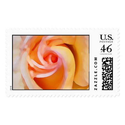 Yellow Rose, Abstract Postage Stamp