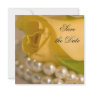 Yellow Rose and Pearls Save the Date