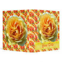 Yellow Rose Bloom Customizable Art Binder