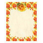 Yellow Rose Bloom Flame Letterhead