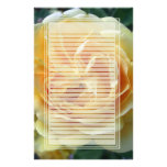 Yellow Rose Bloom Lined Stationery