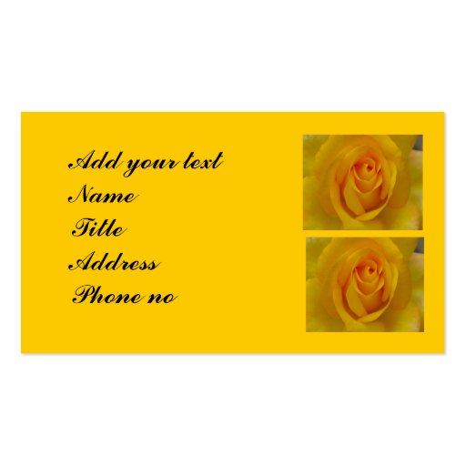 Yellow Rose Business Card (back side)