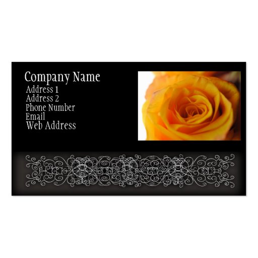 Yellow Rose Close Up Business Cards (front side)