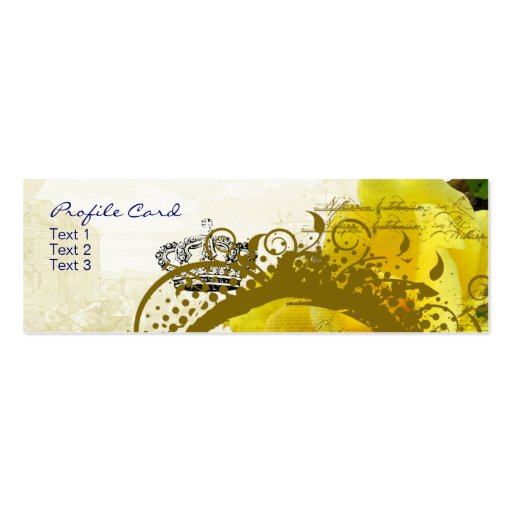Yellow Rose & Crown Profile Cards Business Card