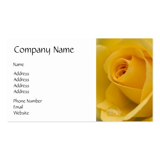 Yellow Rose Flower Business Cards