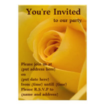 Yellow Rose Flower Custom Invite