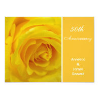 Yellow rose flower wedding anniversary invitation personalized announcement