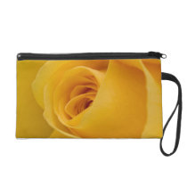 Yellow Rose Flower Wristlet Clutches