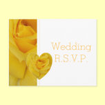 Yellow Rose Heart RSVP Postcard Insert