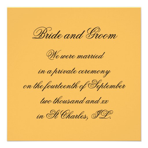 Yellow Rose Marriage/Elopement Announcement