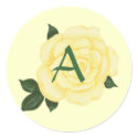 Yellow Rose, Monogram Wedding Seals sticker