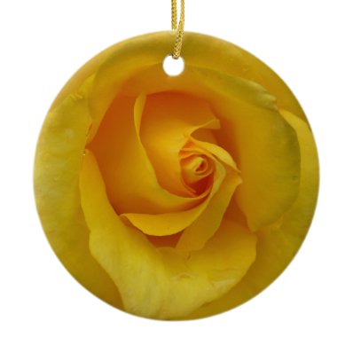 Yellow Rose Ornament Personalized Rose Decorations