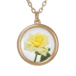 Yellow rose personalized necklace