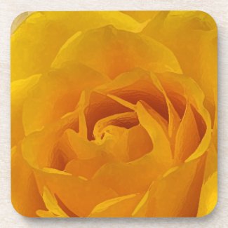 Yellow Rose Petals Coaster