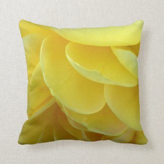 Yellow Rose Petals Throw Pillow