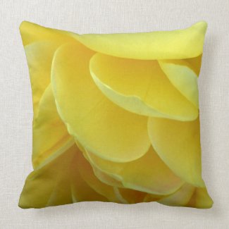 Yellow Rose Petals Throw Pillow