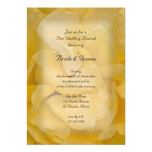 Yellow Rose Post Wedding Brunch Invitation