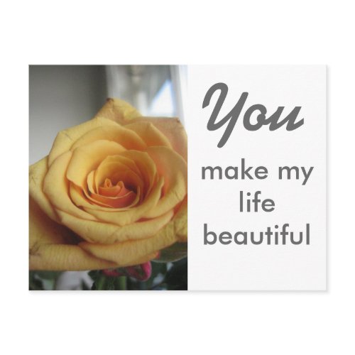 Yellow rose postcard