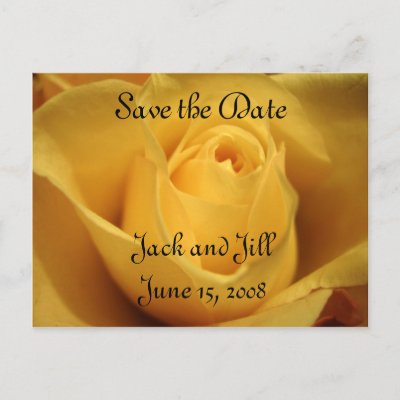 Yellow Rose, Save the Date, Postcards