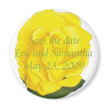 Yellow rose, Save the date wedding magnets