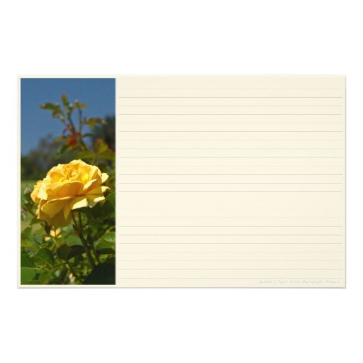 Yellow Rose Stationery Zazzle