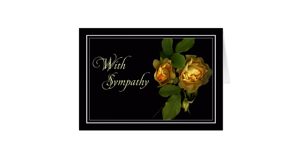Yellow Rose Sympathy/Condolence Card Zazzle