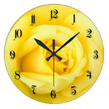 Yellow rose wall clocks