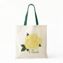 Yellow Rose Wedding, Bride Tote Bags bag