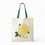 Yellow Rose Wedding, Bride Tote Bags bags