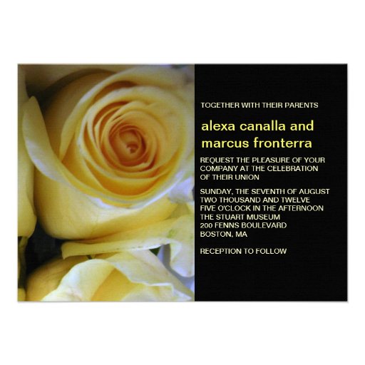 Yellow Rose Wedding Invitation