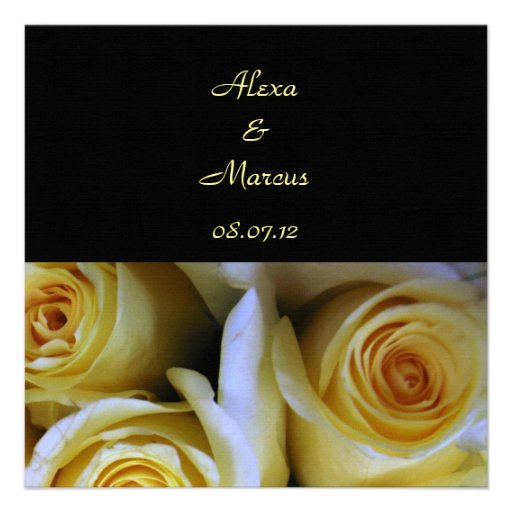 Yellow Rose Wedding Invitation